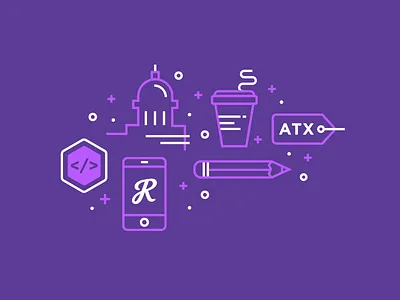 Recruiting Tee app austin capital code coffee icon iphone line pencil sparkles tag