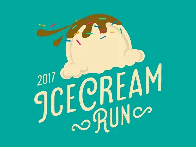 Ice Cream Run 2017 fun illustrator retro type typography vintage
