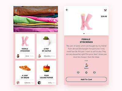 E-commerce APP app e commerce interface pink ui