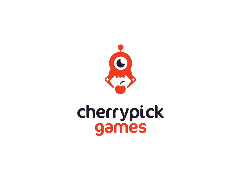 Cherrypick Games Logo Animation 2d after effects animation cherry flat logo logo animation motion robot vector