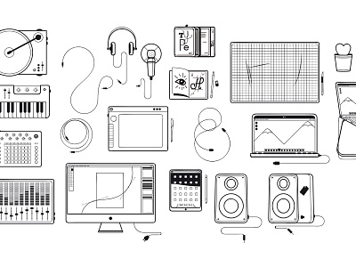 Creation icons apple creation design digital drawing graphic icon illustration macbook music vector web