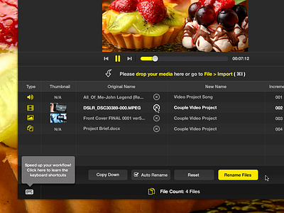 Media Renamer PRO app design mac app ui ux