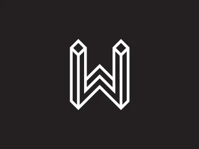 w is for wonderful clever geometric logo logomark mark minimal spatial symbol w
