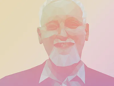 Robert Anton Wilson art illuminati lowpoly poly portrait raw