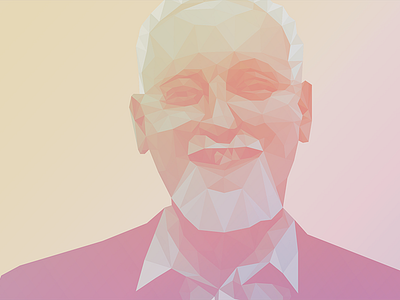 Robert Anton Wilson art illuminati lowpoly poly portrait raw