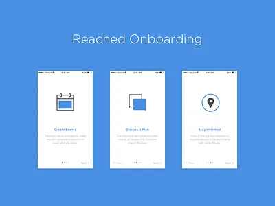 Reached iOS App - Onboarding Screens flat interface ios iphone app minimal mobile app onboarding