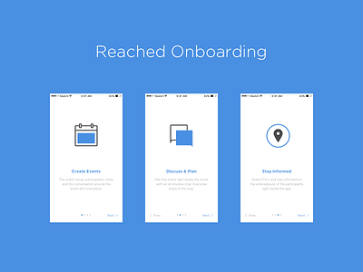 Reached iOS App - Onboarding Screens flat interface ios iphone app minimal mobile app onboarding