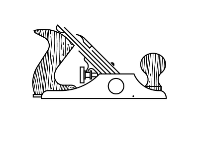 Workshop Illustration - Plane black and white hand tools plane tools wood wood work woodworking workshop