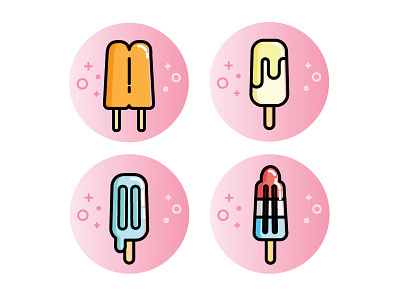 Pops food ice cream popsicles snacks summer vector