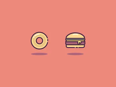 Burger Bagel Shot bagel burger icon illustration