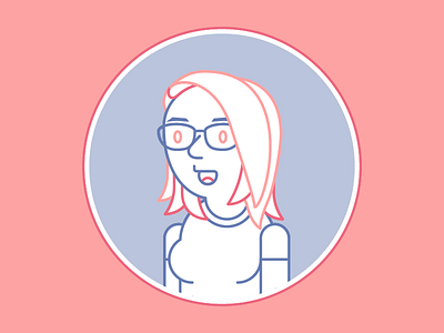 Cassie! avatar character doodle illustration people pink vector