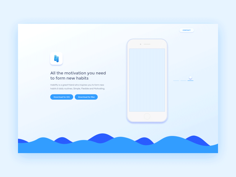 Habitify - Landing Page v2 animation habit tracker illustration landing page mobile app ui ux user interface vietnam water website