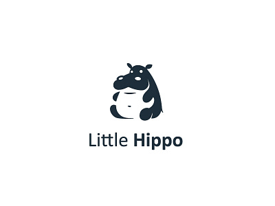 Little Hippo branding fat hippo little logo minimal negative smart space