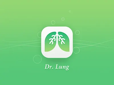 Dr. Lung breath health icon logo lung ui