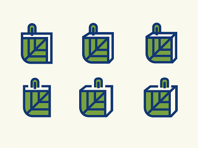 Pocket Practice blue book green leaf logo notebook pen pocket thick lines vector