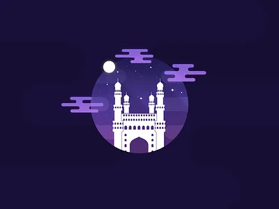 Charminar beautiful charminar cloud hyderabad‬ icon india landmark landscape moon night tourism udaipur