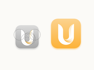 Artboard 14 gradient icon logo u yellow