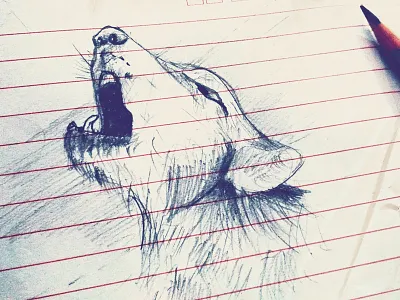 Practice mode on! drawing sketch wolf