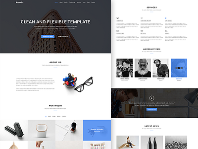 Krunch Agency Landing Page Template agency landing page first freebie freepsd invite krunch landing page landing page