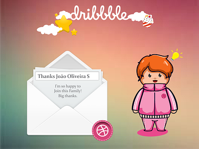 Dribbble Invite Shot child cute debuts draft dribbble game invitation letter shot star