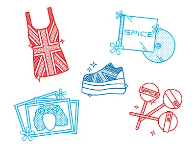 Spice Girls Spot Illos icons illustrator spice girls spice world