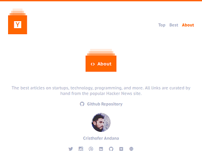 Minimal Hacker News - About app design designer hacker minimal news project redesign ui ux web