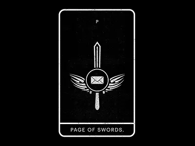 Page of Swords. black messenger minimal page swords tarot white