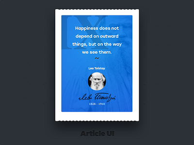 Blockqoute "Leo Tolstoy" - Article UI article ui blockquote blog citation excerption quotation quote text typography ui ui set