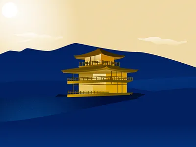 House of gold building design flat gold graphic illustration vector vectors