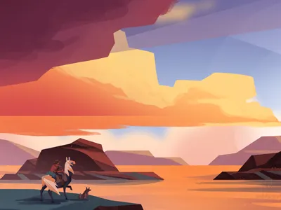 Tenumbra art cowboy desert horse illustration