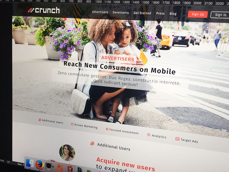 Example of Crunch Website Branding