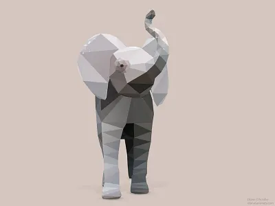 Asian Elephant. africa animal animals cute animals elephant illustration low poly low polygon photoshop safari vector