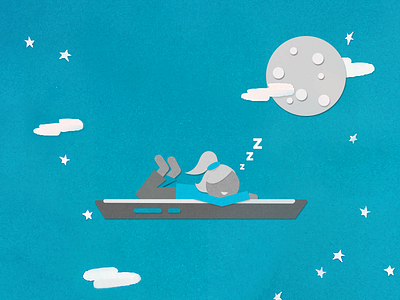 Dream Phone Sweepstakes Paper Illustration art illustration moon nap paper paper cutting phone sleeping stars sweepstakes
