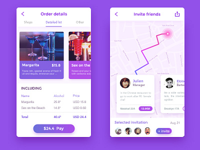 Party And Drink APP app date drink map party ui