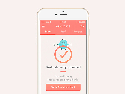 Gratitude Entry - Confirmation Screen app confirmation gratitude happiness mobile uidesign uiux