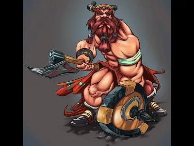 Dwarf Warrior - Concept Art avatars caricature character illustration children book illustration comic book concept art digital illustration game assets illustration superhero