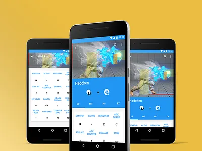 QCFP - Frame Data app app concept games material design street fighter