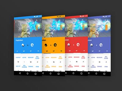 QCFP - Frame Data Pt. 2 app app concept flow games material design street fighter ui ux