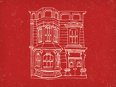 SF Series: Victorian house full house hand drawn house line drawing san francisco sf victorian