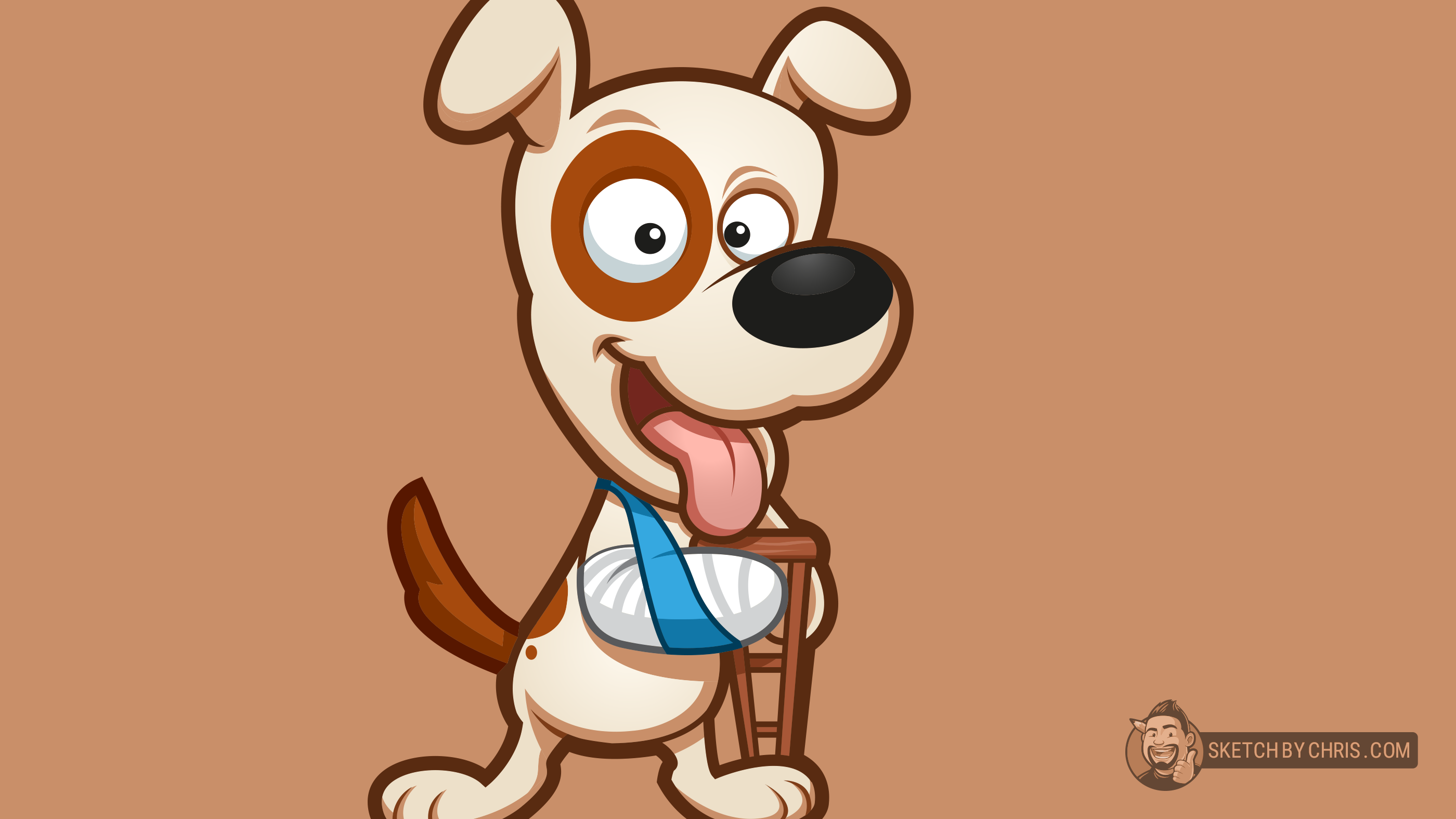 Injured Puppy broken arm cartoon illustration cartoon illustrator character design dog illustration injured logo puppy vector