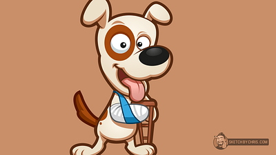 Injured Puppy broken arm character design dog illustration injured logo puppy vector