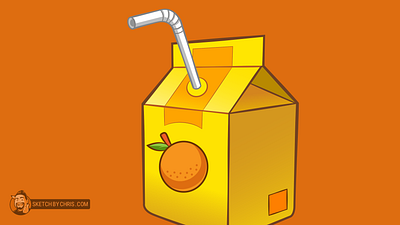 Juice Box icon illustration juice juice box orange straw