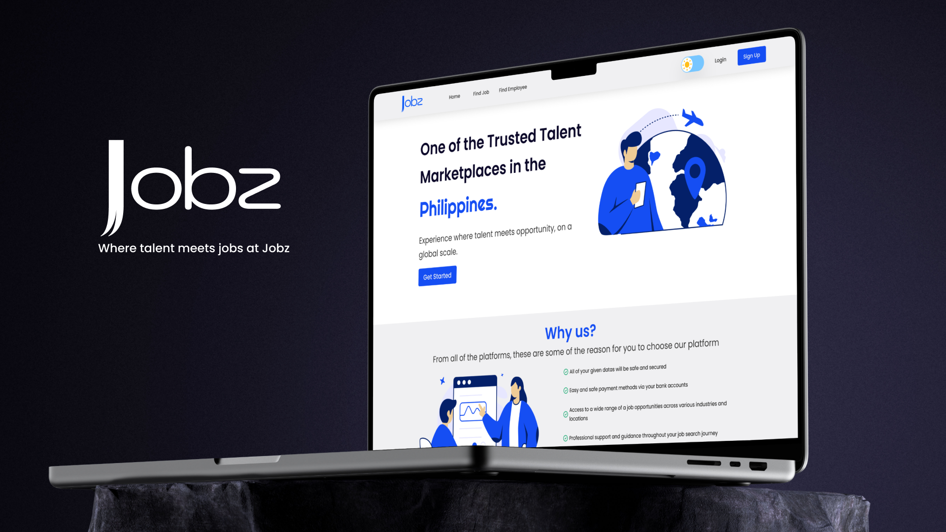 💼 Jobz 💼 #1 Jobseeker platform in Philippines available bestui dribbble glassmorphism hire hot jobportal minimalist mobileuiux newtrend pro services team trend2025 uiux uiuxdesign websiteproject websitetrends webui webuiux