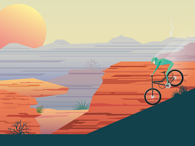 Downhill Mountain Biking bike cycling illustration mountain bike sport