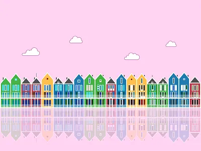 Amsterdam building design illustration ui