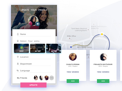 Update Profile and add friends add friend designer interaction iphone mobile app ios profile ui design ux