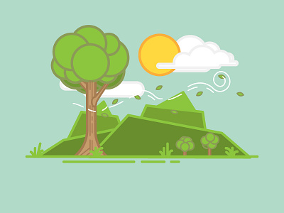 SPRING four icon illustration nature seasons spring tree weather