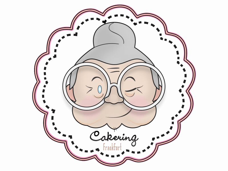 Cakering Logo branding cake cupcake gif grandma illustration logo old old woman