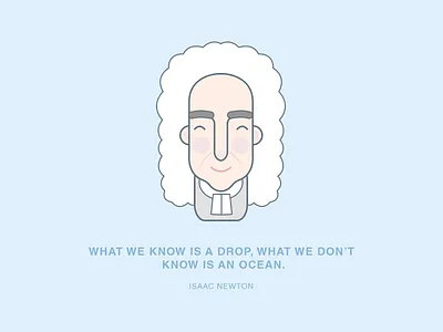 Newton sticker illustration flat illustration illustrator isaac nerd stuff nerds newton physics quotes science scientist sticker