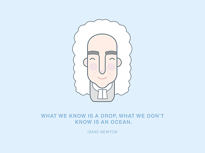 Newton sticker illustration flat illustration illustrator isaac nerd stuff nerds newton physics quotes science scientist sticker